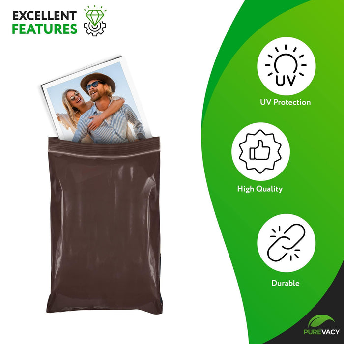 Amber Zip Bags 4 x 6 Inch. Brown Poly Zip Bags for Storage 100 Pack. Polyethylene Plastic Bags Resealable 3 Mil. Water Resistant Poly Zipper Bags. Plastic Zipper Bags for Electronics