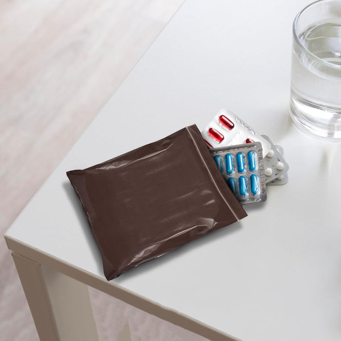 Amber Zip Bags 4 x 6 Inch. Brown Poly Zip Bags for Storage 100 Pack. Polyethylene Plastic Bags Resealable 3 Mil. Water Resistant Poly Zipper Bags. Plastic Zipper Bags for Electronics