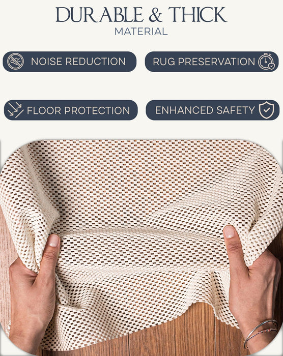 Non Slip Rug Pad Gripper   2 x 10 Ft Anti Skid Carpet Mat Provides Protection for Hardwood Floors and Hard Surfaces Extra Strong Grip and Thick Padding for Safe and in Place Your Area Rugs & Runners