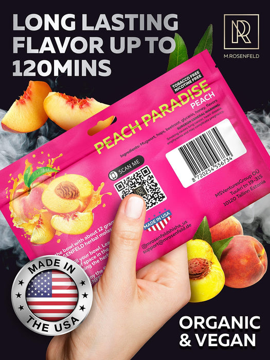 Peach Hookah Flavor Herbal Hookah Peach Shisha   100 Gram   3.5 ounce Hookah Shisha Tobacco Free Molasses Hookah Tobacco & Nicotine Free Shisha with Organic Shisha Hookah Flavors (Pack of 1)