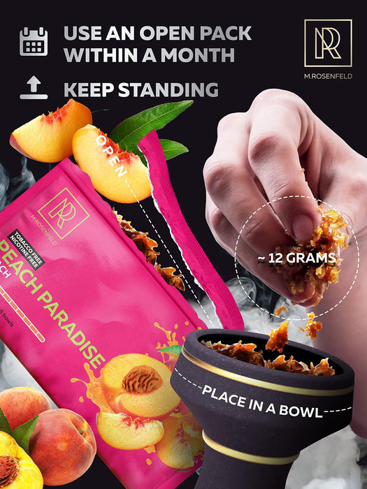 Peach Hookah Flavor Herbal Hookah Peach Shisha   100 Gram   3.5 ounce Hookah Shisha Tobacco Free Molasses Hookah Tobacco & Nicotine Free Shisha with Organic Shisha Hookah Flavors (Pack of 1)