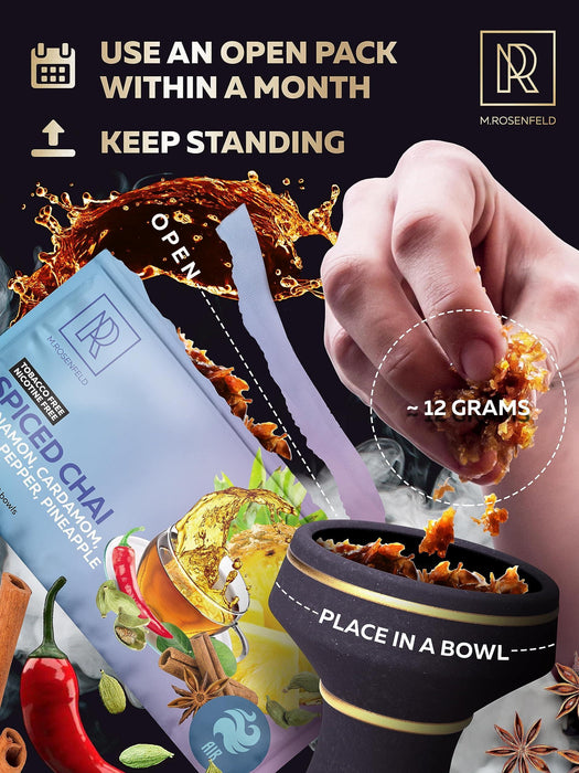 Spiced Chai Shisha Hookah Flavors Nicotine Free Herbal   3.5 ounce   100 Gram Hookah Shisha Tobacco Free Hookah Tobacco & Nicotine Free Shisha   Shisha Hookah Flavors (Pack of 1)