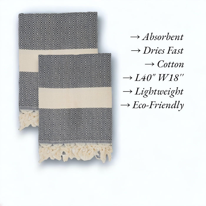 Turkish Hand Towels for Bathroom and Kitchen   Quick Dry Highly Absorbent Eco Friendly Turkish Cotton Kitchen Towels Bathroom Hand Towels Turkish Tea Towels   Decorative Hand Towels Set of 2