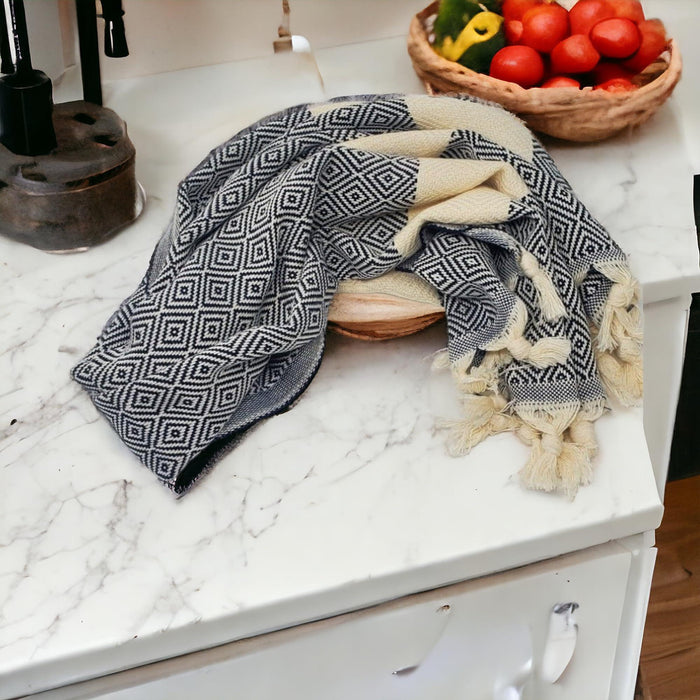 Turkish Hand Towels for Bathroom and Kitchen   Quick Dry Highly Absorbent Eco Friendly Turkish Cotton Kitchen Towels Bathroom Hand Towels Turkish Tea Towels   Decorative Hand Towels Set of 2