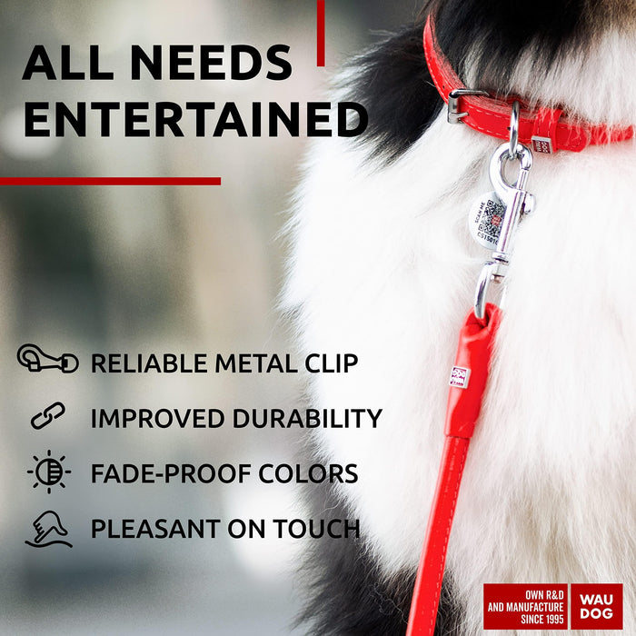 Rolled Leather Dog Leash 4Ft * 0.5 in for Small Medium and Large Dogs   Heavy Duty Leather Puppy Leash for Outdoor Walking Running Training   Strong Dog Leashes for Large Breed Dogs (Red)