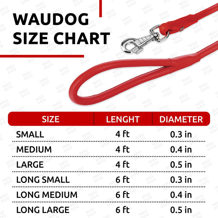 Rolled Leather Dog Leash 4Ft * 0.5 in for Small Medium and Large Dogs   Heavy Duty Leather Puppy Leash for Outdoor Walking Running Training   Strong Dog Leashes for Large Breed Dogs (Red)