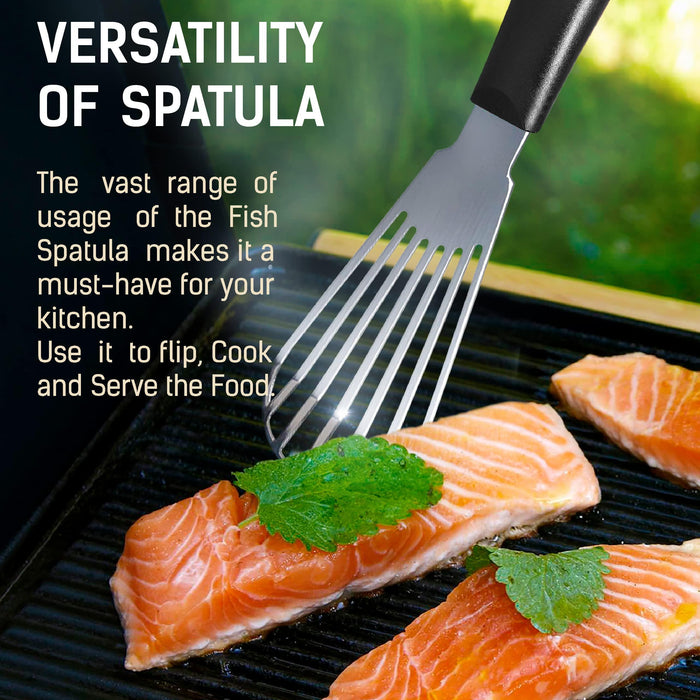 Metal Spatula for Fish Fish Turner   Stainless Steel Spatula Fish with Plastic Handle   Egg Spatula for Flipping and Moving