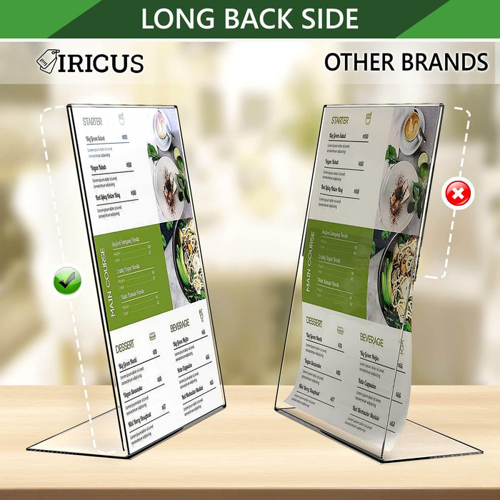 5 Pack Acrylic Sign Holders 8.5x11   Plastic Stands for Display   8 1 2 x 11 Acrylic Sign Holder with Vertical Slanted Back   Clear Plastic Sign Holder Paper Display Table Stand Flyer Document Paper