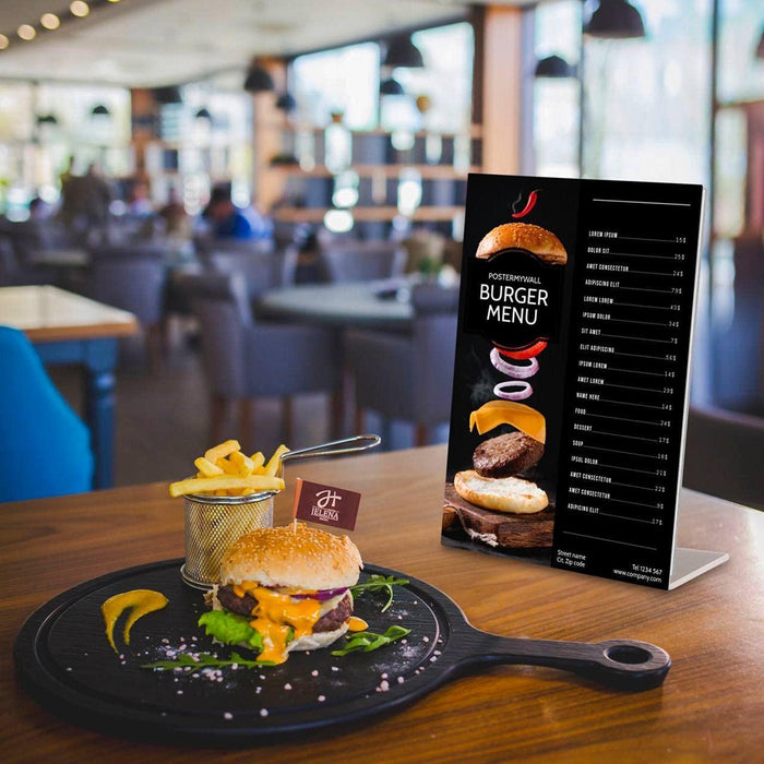 5 Pack Acrylic Sign Holders 8.5x11   Plastic Stands for Display   8 1 2 x 11 Acrylic Sign Holder with Vertical Slanted Back   Clear Plastic Sign Holder Paper Display Table Stand Flyer Document Paper