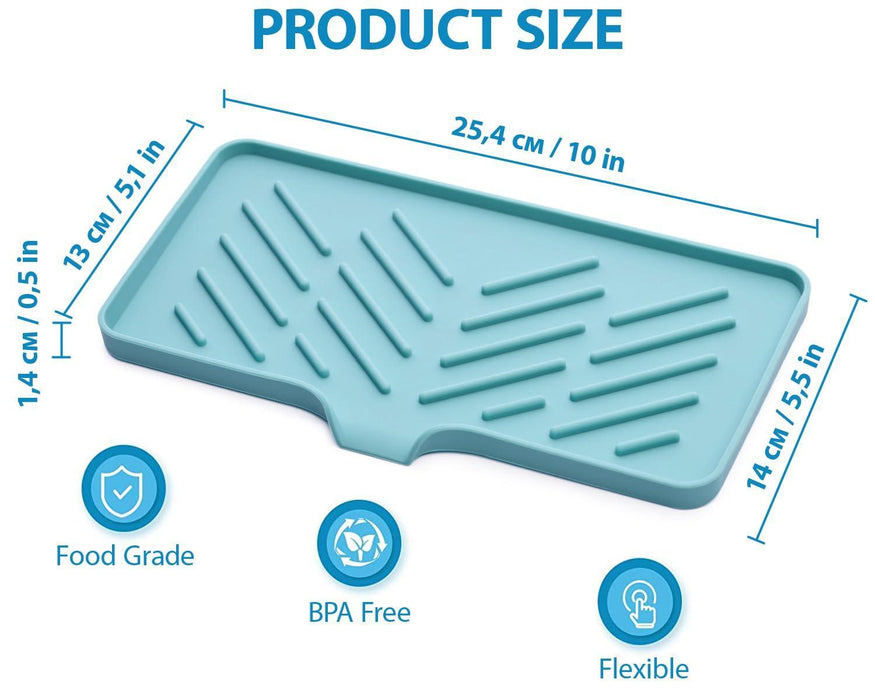 1 Pc Light Green Silicone Sink Tray for Dish Sponge Holder | Silicone Sponge Holder for Kitchen Sink | Soap Tray for Kitchen Sink | Silicone Soap Dish for Kitchen Sink Organization