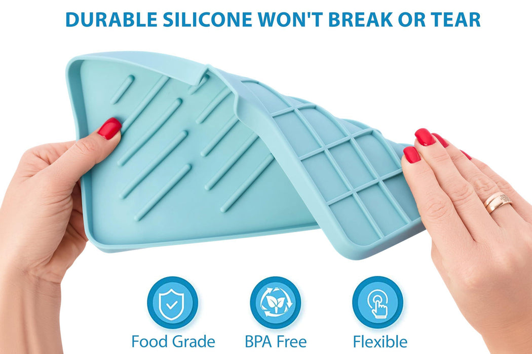 1 Pc Light Green Silicone Sink Tray for Dish Sponge Holder | Silicone Sponge Holder for Kitchen Sink | Soap Tray for Kitchen Sink | Silicone Soap Dish for Kitchen Sink Organization