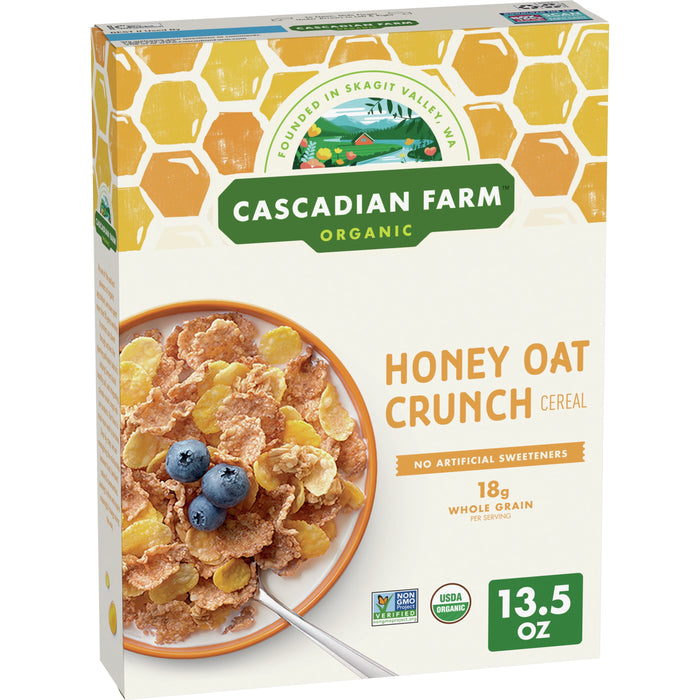 Cascadian Farm Organic Honey Crunch Oat Cereal, 13.5 oz