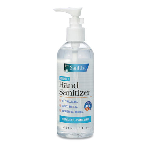 Prosanitize Gel Hand Sanitizer, 8 Oz Bottle, Unscented, 12/carton.