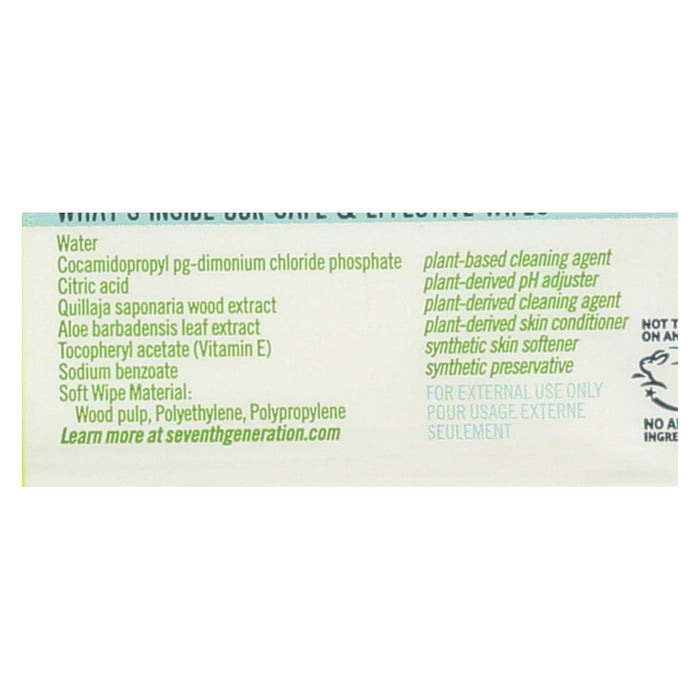 Seventh Generation Baby Wipes - Free And Clear - 64 Ct - Case Of 12.