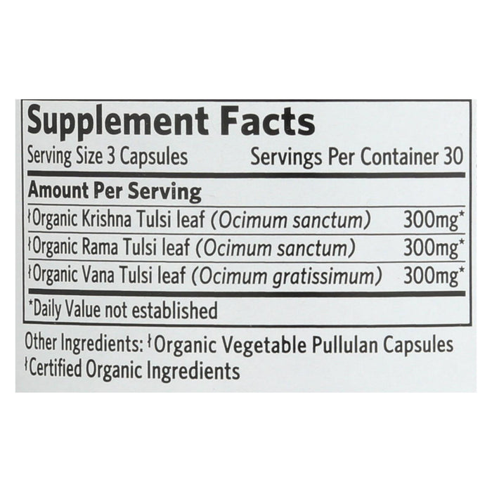 Organic India Usa Whole Herb Supplement, Tulsi--holy Basil  - 1 Each - 90 Vcap.