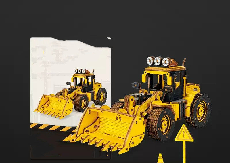 3d Three-dimensional Puzzle Wooden Assembly Power Engineering Vehicle