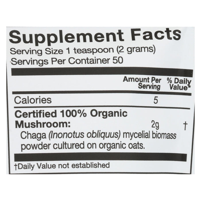 Om - Chaga Organic Powder 100grm - 1 Each - 3.5 Oz.
