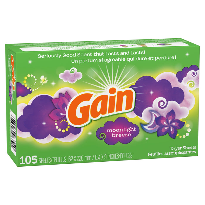 Gain Fabric Softener Dryer Sheets – Moonlight Breeze, 105‑Count