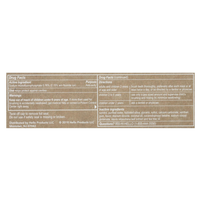 Hello Products Llc - Tpst Natural Whitening Flride - Case Of 6-4.7  Oz