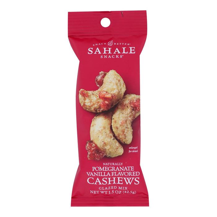 Sahale Snacks Glazed Nuts - Cashews With Pomegranate And Vanilla - 1.5 Oz - Case Of 9