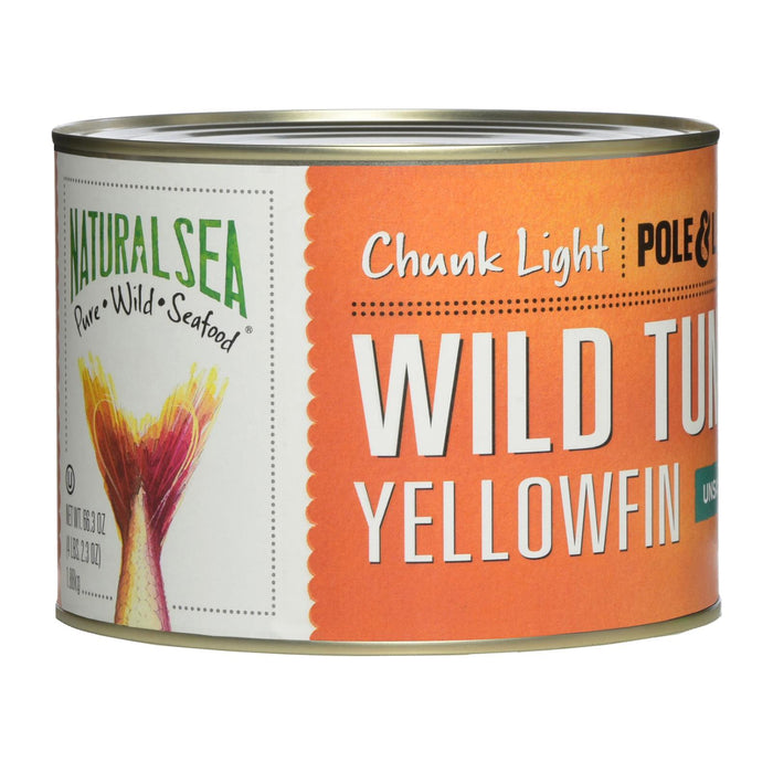 Natural Sea Wild Yellowfin Tuna, Unsalted, Chunk Light - Case Of 6 - 66.5 Oz