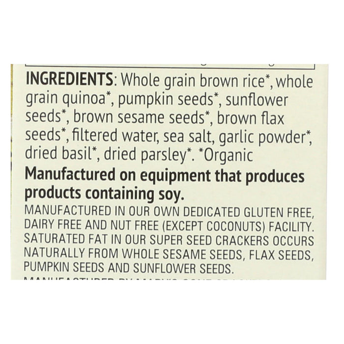 Mary's Gone Crackers Super Seed - Basil$ Garlic - Case Of 6 - 5.5 Oz