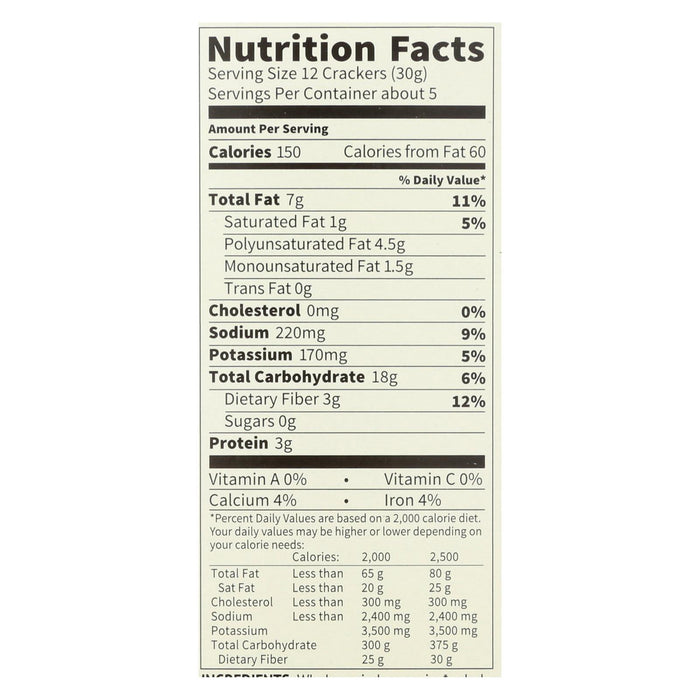 Mary's Gone Crackers Super Seed - Basil$ Garlic - Case Of 6 - 5.5 Oz