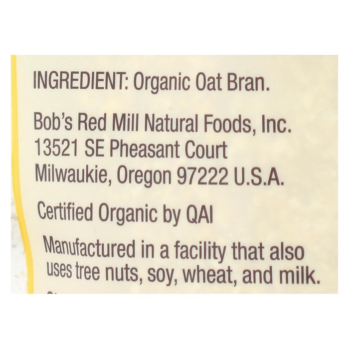 Bob's Red Mill - Oat Bran - Organic High Fiber Hot Cereal - Case Of 4 - 18 Oz.