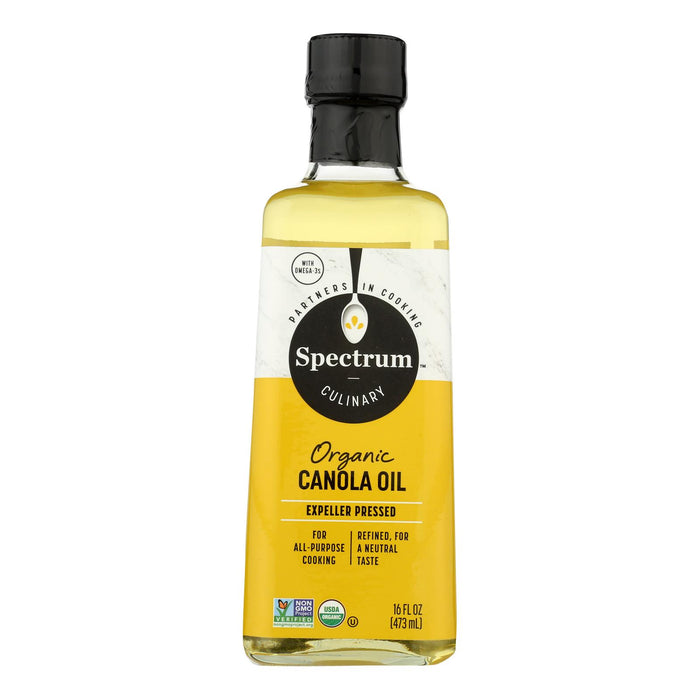 Spectrum Naturals Organic Refined Canola Oil -Case Of 12 - 16 Fl Oz.
