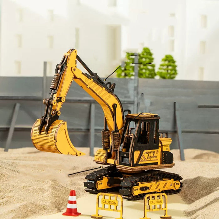 3d Three-dimensional Puzzle Wooden Assembly Power Engineering Vehicle