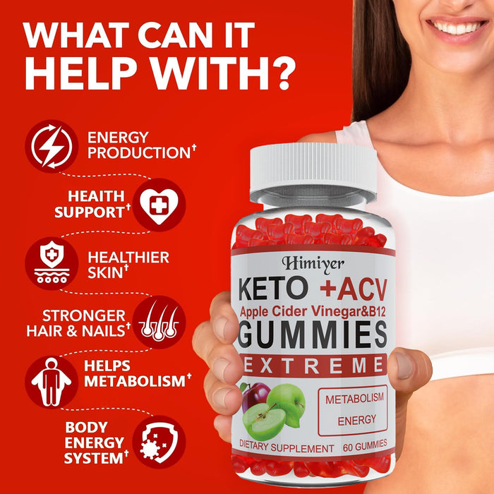 KETO +ACV Apple Cider Vinegar &B12 GUMMIES