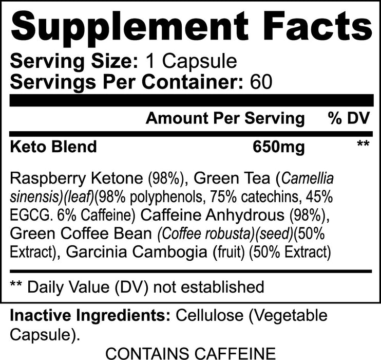 KETO‑5 Dietary Supplement – 60 Capsules for Ketosis, Fat Burn & Energy