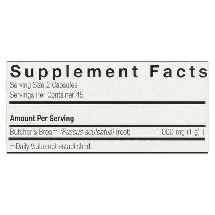 Nature's Answer - Butcher's Broom Root - 90 Vegetarian Capsules.