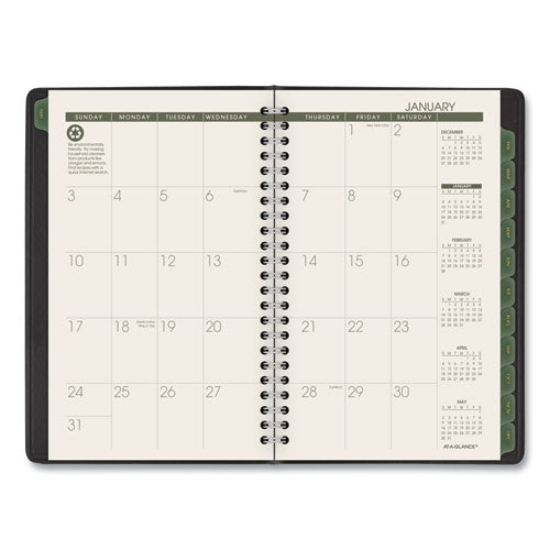 Recycled Weekly Block Format Appointment Book,8.5 X 5.5, Black Cover, 12-month (jan To Dec): 2025