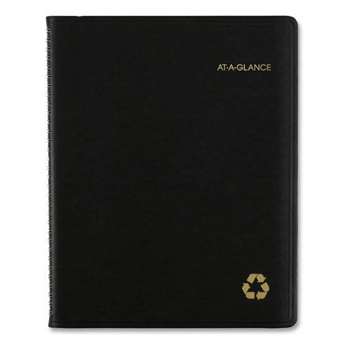 Recycled Weekly Vertical-column Format Appointment Book,11 X 8.25, Black Cover, 12-month (jan To Dec): 2025