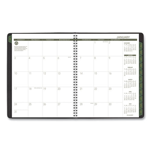 Recycled Weekly Vertical-column Format Appointment Book,11 X 8.25, Black Cover, 12-month (jan To Dec): 2025