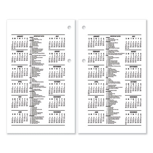 Desk Calendar Refill, 3.5 X 6, White Sheets, 12-month (jan To Dec): 2025.