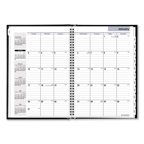 Dayminder Hard-cover Monthly Planner, Ruled Blocks, 11.75 X 8, Black Cover, 14-month (dec To Jan): 2023 To 2025