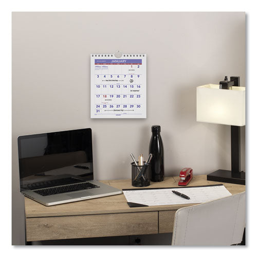 Mini Monthly Wall Calendar With Fold-out Easel, 7 X 8, White Sheets, 12-month (jan To Dec): 2024