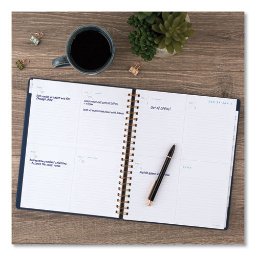 Signature Collection Firenze Navy Weekly/monthly Planner,11 X 8.5, Navy Cover, 13-month: Jan 2025 To Jan 2026