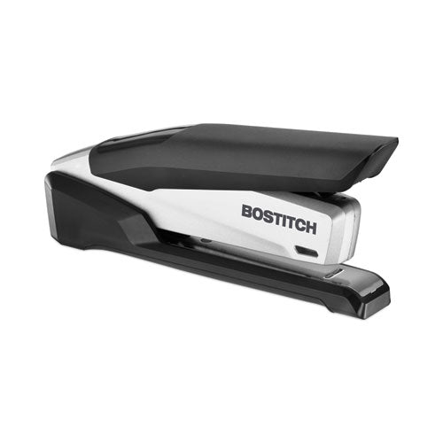 Inpower+28 Executive One-finger 3-in-1 Eco-friendly Desktop Stapler, 28-sheet Capacity, Black/silver.