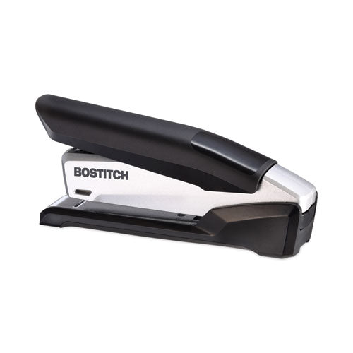 Inpower+28 Executive One-finger 3-in-1 Eco-friendly Desktop Stapler, 28-sheet Capacity, Black/silver.