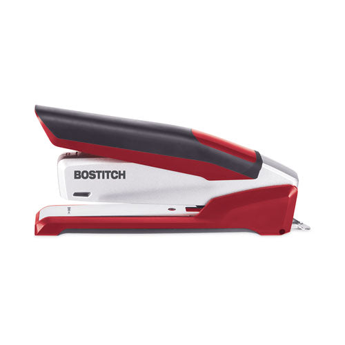 Inpower Spring-powered Desktop Stapler With Antimicrobial Protection, 28-sheet Capacity, Red/silver