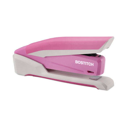 Incourage Spring-powered Desktop Stapler With Antimicrobial Protection, 20-sheet Capacity, Pink/gray.