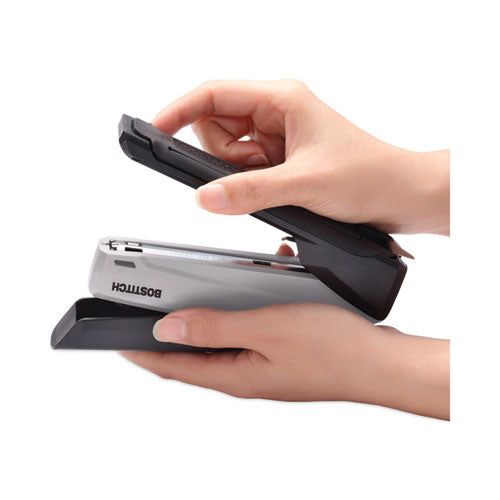 Ecostapler Spring-powered Desktop Stapler With Antimicrobial Protection.20-sheet Capacity, Gray/black