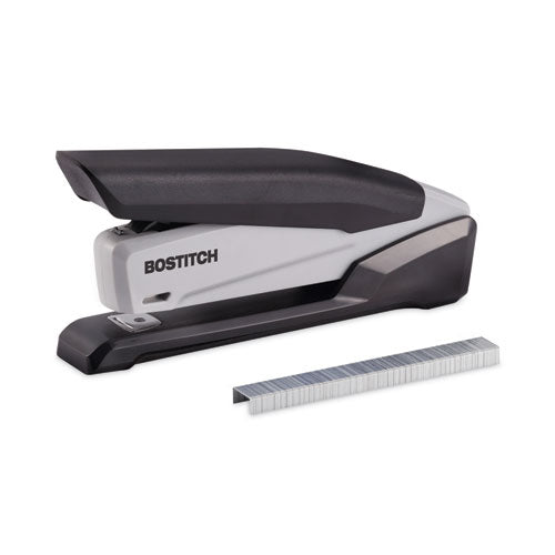 Ecostapler Spring-powered Desktop Stapler With Antimicrobial Protection.20-sheet Capacity, Gray/black