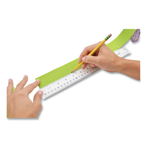 Clear Flexible Acrylic Ruler, Standard/metric, 12" Long, Clear.