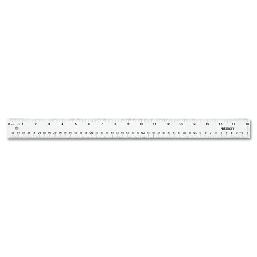 Clear Flexible Acrylic Ruler, Standard/metric, 18" Long, Clear.
