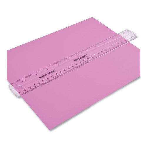 Non-shatter Flexible Ruler, Standard/metric, 12" Long, Plastic, Clear.