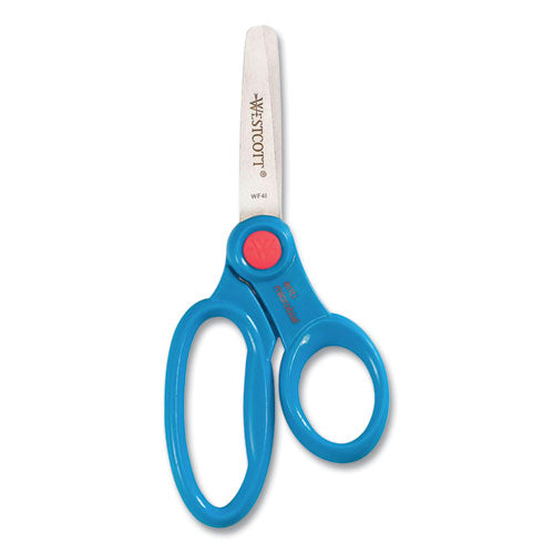 Kids' Scissors With Antimicrobial Protection, Rounded Tip,5" Long, 2" Cut Length, Straight Assorted Color Handles, 12/pack